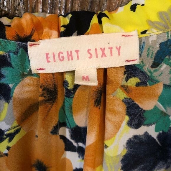 Eight Sixty Sz M Vibrant Orange Cottagecore Cinched Waist Casual Dress - Picture 6 of 7